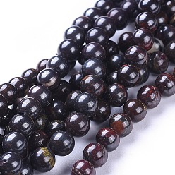 Tiger Iron Natural Tiger Iron Beads Strands, Round, 6~6.5mm, Hole: 0.6mm, about 63pcs/strand, 15.74 inch(40cm)