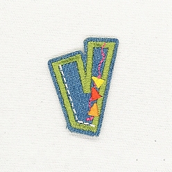 Letter V Computerized Embroidery Cloth Iron on/Sew on Patches, Costume Accessories, Appliques, Letter.V, 39x26mm