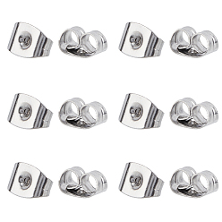 Stainless Steel Color Unicraftale 304 Stainless Steel Ear Nuts, Butterfly Earring Backs for Post Earrings, Stainless Steel Color, 6x4.5x3.5mm, Pin: 0.9mm, 2000pcs/box