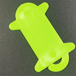 Yellow Green Plastic Thread Winding Boards, Bobbin with Hanger Hook, for Cross-Stitch Embroidery Sewing Tool, Yellow Green, 50x30mm