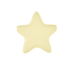 Light Yellow Star Silicone Beads, Chewing Beads For Teethers, DIY Nursing Necklaces Making, Light Yellow, 35x35mm
