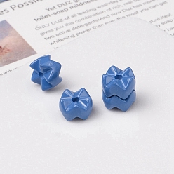 Cornflower Blue Opaque Acrylic Beads, Wave Snowflake, Cornflower Blue, 9.5x5mm, Hole: 2mm