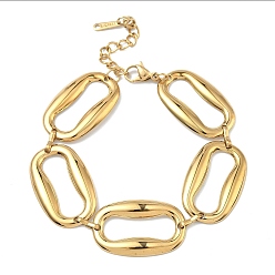 Золотой 304 женские браслеты-цепочки с овальными звеньями из нержавеющей стали, ионное покрытие (ip), долговечный, золотые, внутренний диаметр: 7.20 дюйм (18.3 см)