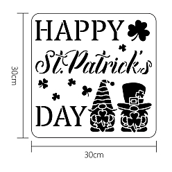 Clover PET Hollow Out Drawing Painting Stencils, for DIY Scrapbook, Photo Album, Saint Patrick's Day Themed Pattern, 30x30cm