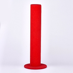 Red Fingerinspire Lint Vertical Tower Jewelry Bracelet Display Stands, Red, 11x31cm