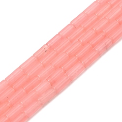 Помидор Бусины из натурального белого нефрита, колонка, окрашенные, помидор, 8~8.5x4 мм, отверстие : 0.8 мм, около 46~47 шт / нитка, 15.35''~15.55'' (39~39.5 см)