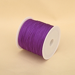 Purple 50M Nylon Thread, Chinese Knot Cord, for Jewelry Making, Purple, 0.8mm, about 54.68 Yards(50m)/Roll