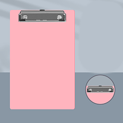 Pink Plastic A5 Clipboards, with Metal Clips, for Office, Hospital, Rectangle, Pink, 235x155mm