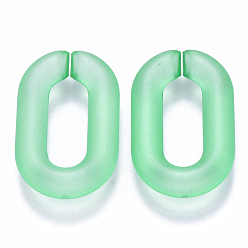 Green Transparent Acrylic Linking Rings, Quick Link Connectors, for Cable Chains Making, Frosted, Oval, Green, 31x19.5x5.5mm, Inner Diameter: 19.5x7.5mm