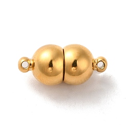 Real 18K Gold Plated 304 Stainless Steel Magnetic Clasps, Real 18K Gold Plated, 17.5x8mm, Hole: 1mm