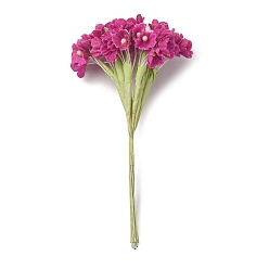 Medium Violet Red Cloth & Paper & Iron Artificial Mini Flower Bouquet for DIY Crafts, Floral Arrangements, Medium Violet Red, 55~67x35~40mm