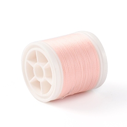 Misty Rose Luminous Polyester Cords, Round, Misty Rose, 0.1mm, about 109.36 Yards(100m)/Roll