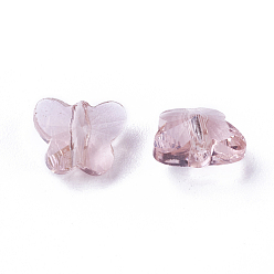 Plum Transparent Glass Beads, Faceted, Butterfly, Plum, 6.5x8x5.5mm, Hole: 1mm