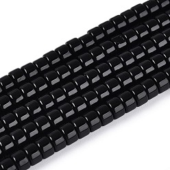 Черный Непрозрачные сплошные цветные стеклянные бусины, плоско-круглые, чёрные, 4~4.5x3 мм, отверстие : 0.5~0.8 мм, около 126~129 шт / нитка, 14.57~14.96'' (37~38 см)