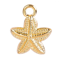 Золотой Шкентели нержавеющей стали, очарование морской звезды, золотые, 16x13 мм, отверстие : 2 мм