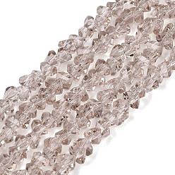 Светло-серый Прозрачные стеклянные бусины, треугольные, граненые, светло-серый, 2~2.5x3.5~4x3.5~4 мм, отверстие : 0.8 мм, около 126~132 шт / нитка, 13.78~14.96'' (35~38 см)