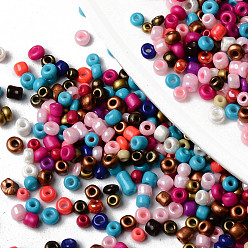 Mixed Color 12/0 Glass Seed Beads, Baking Paint, Round Hole, Round, Mixed Color, 12/0, 2~2.5x1.5~2mm, Hole: 0.8mm, about 44000pcs/bag, about 450g/bag