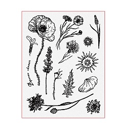 Flower Clear Silicone Stamps, for DIY Scrapbooking, Photo Album Decorative, Cards Making, Stamp Sheets, Flower, 180x140mm