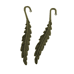 Античная Бронза Закладки тибетского стиля, лист, без кадмия, без никеля и без свинца, античная бронза, 117x13x4 мм, отверстие : 2 мм