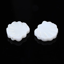 Seashell Color Natural Freshwater Shell Beads, Shell, Seashell Color, 10.5x11.5x3mm, Hole: 0.9mm