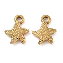 Золотой Ионное покрытие (ip) 304 подвески из нержавеющей стали, очарование морской звезды, золотые, 15.5x12x3 мм, отверстие : 2.5 мм