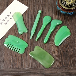 Средний Весенно-Зеленый Смоляные массажные палочки, массажные инструменты, гуа-ша соскабливающая палочка, средний весенний зеленый, упаковка: 200x180мм