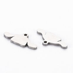 Stainless Steel Color 201 Stainless Steel Pendants, Cut, Clothes, Stainless Steel Color, 7.5x16x1mm, Hole: 1.2mm