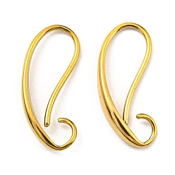 Real 18K Gold Plated 304 Stainless Steel Earring Hooks, Ear Wire with Loops, Real 18K Gold Plated, 20 Gauge, 18.5x8.5x3mm, Hole: 3x2.5mm, Pin: 0.8mm