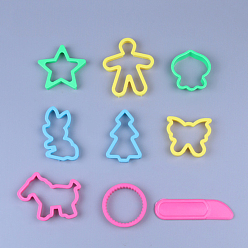 Mixed Color Plastic Craft Cutter Clay Tools, Mixed Shapes, DIY Hand Cutting Tools, Mixed Color, 4.4cm, 9pcs/set