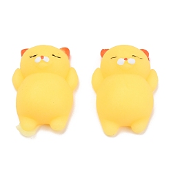 Yellow Cat Shape Stress Toy, Funny Fidget Sensory Toy, for Stress Anxiety Relief, Yellow, 52x35x18mm