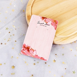 Pink 100Pcs Paper Jewelry Display Cards, for Earring Necklace Display, Rectangle, Pink, 9x6cm