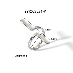 Нержавеющая Сталь Цвет Преувеличенная индивидуальность 304 кольцо-манжета из нержавеющей стали для женщин, цвет нержавеющей стали, внутренний диаметр: 18 мм