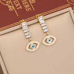 3# Earrings Jewelry square eye necklace fashion turquoise stainless steel clavicle chain zircon necklace N1112