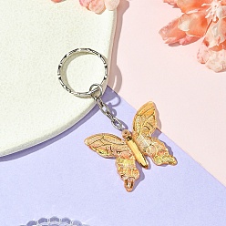 Мокасин Акриловый брелок, с железной фурнитурой, бабочка, мокасин, 7.3 см