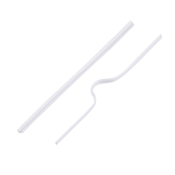 White PE Nose Bridge Wire for Mouth Cover, with Galvanized Iron Wire Single Core Inside, DIY Disposable Mouth Cover Material, White, 8cm(3.14 inch) , 4mm wide