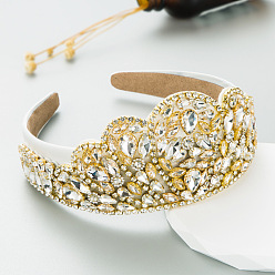 white Baroque Luxury Colorful Rhinestone Gemstone Hairband for Women