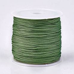 Dark Sea Green Nylon Thread, Nylon Jewelry Cord for Custom Woven Jewelry Making, Dark Sea Green, 0.8mm, about 49.21 yards(45m)/roll