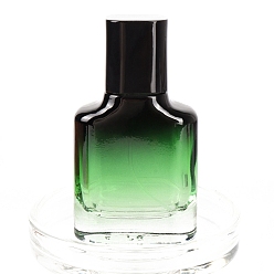Green Gradient Glass Perfume Spray Bottles, Essential Oil Refillable Empty Bottle, Green, 5x5x9.1cm, Capacity: 30ml(1.01fl. oz)