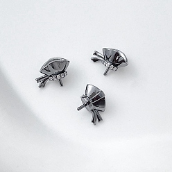 Gunmetal Brass Micro Pave Clear Cubic Zirconia Head Pins, Bag, for Baroque Pearl Making, Gunmetal, 11x5mm