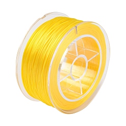 Yellow Round Elastic Crystal String, Elastic Beading Thread, for Stretch Bracelet Making, Yellow, 0.8mm, about 98.43 Yards(90m)/Box
