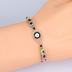 4 Adjustable Evil Eye Bracelet with Kabbalah Charm for Luck and Protection - Perfect Christmas Gift