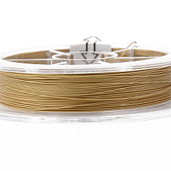 Gold Tiger Tail Beading Wire, 7-Strand Bead Stringing Wire, Nylon Coated Stainless Steel Wire, Gold, 24 Gauge, 0.5mm, about 32.8 Feet(10m)/roll