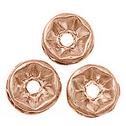 Rose Gold Brass Rhinestone Spacer Beads, Grade A, Nickel Free, Square, Rose Gold Color, 5x5x2.5mm, Hole: 2.5mm