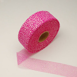 Hot Pink Organza Ribbon, Nice for Party Decoration, Hot Pink, 1-5/8 inch(42mm), 100yards/roll(91.44m/roll)