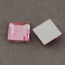 Бледно-Розовый Акриловый кабошоны со стразами, без отверстия , граненые, лошадиный глаз , розовый жемчуг, 15x7x3.5 мм