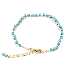 Synthetic Turquoise Synthetic Turquoise Round Beaded Bracelets, 9-7/8 inch(25cm)