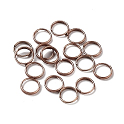 Red Copper Brass Split Rings, Double Loops Jump Rings, Red Copper, 7x1.2mm, about 5.8mm inner diameter