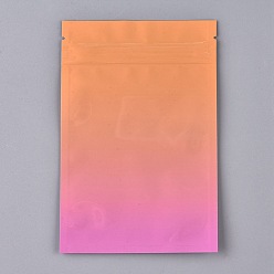 Pink Gradient Color Plastic Zip Lock Bags, Resealable Aluminum Foil Food Storage Bags, Self Seal Bags, Rectangle, Pink, 15x10.1cm, Unilateral Thickness: 3.9 Mil(0.1mm)