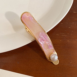 Pink Заколки из кожи аллигатора из ацетата целлюлозы, аксессуары для волос для женщин и девочек, розовые, 95 мм