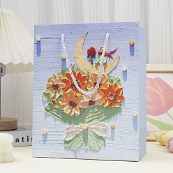 лаванда Мешки для хранения бумаги для рисования маслом, подарочный пакет с ручкой, прямоугольные, лаванда, 15x7x20 см